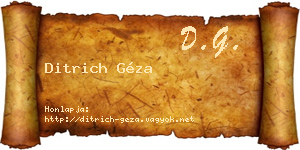 Ditrich Géza névjegykártya