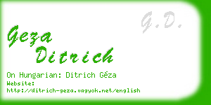 geza ditrich business card