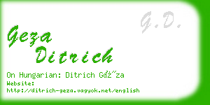 geza ditrich business card